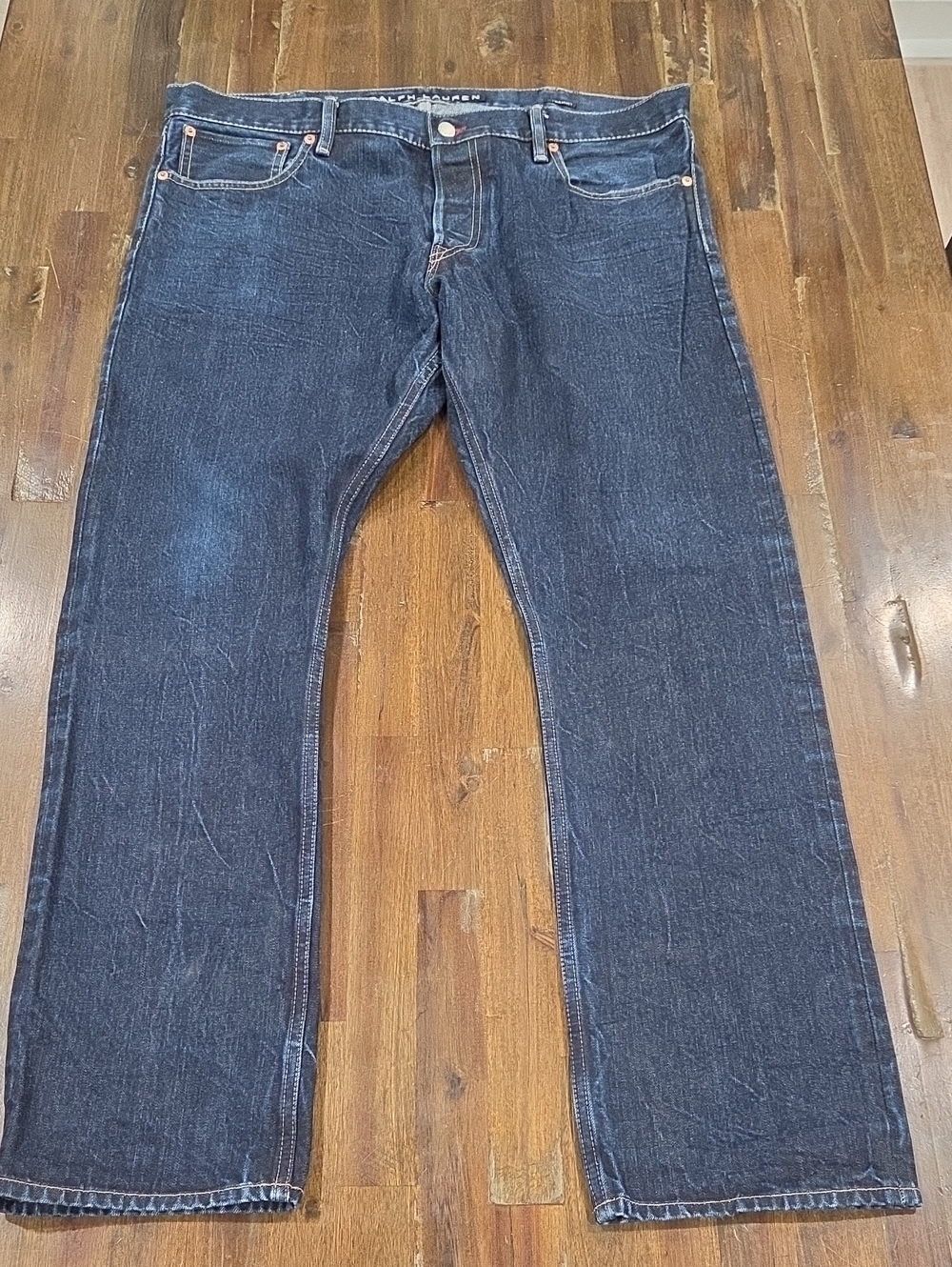 Ralph Lauren Black Label Men's Dark Indigo Selvedge Straight Fit Jeans